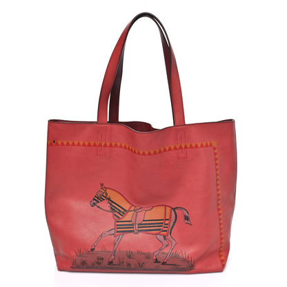 Hermes Veau Sikkim Horse Print Double Sens 36 Reversible Tote 1 of 15