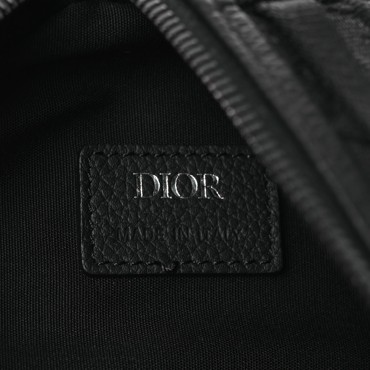 Grained Calfskin Oblique Scarab Sling Bag Black