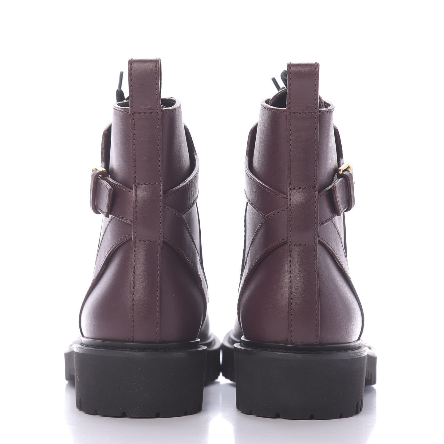 Calfskin Womens VLOGO 35mm Combat Boots 37 Rubin