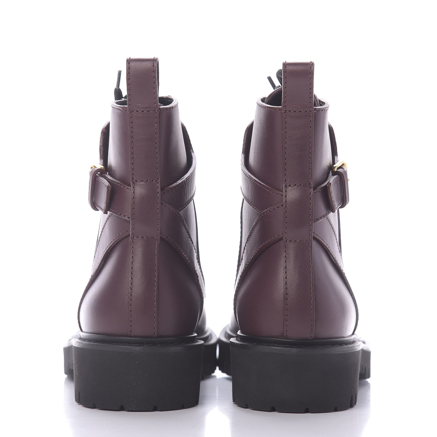Valentino Garavani Calfskin Womens VLOGO 35mm Combat Boots 37 Rubin 7 of 11
