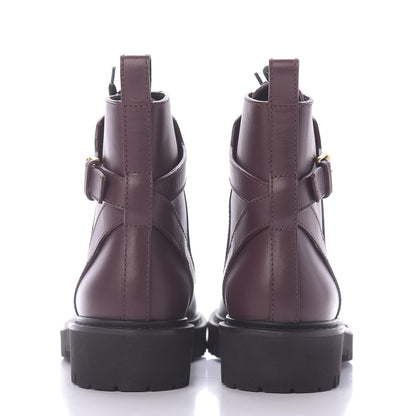Valentino Garavani Calfskin Womens VLOGO 35mm Combat Boots 37 Rubin 7 of 11