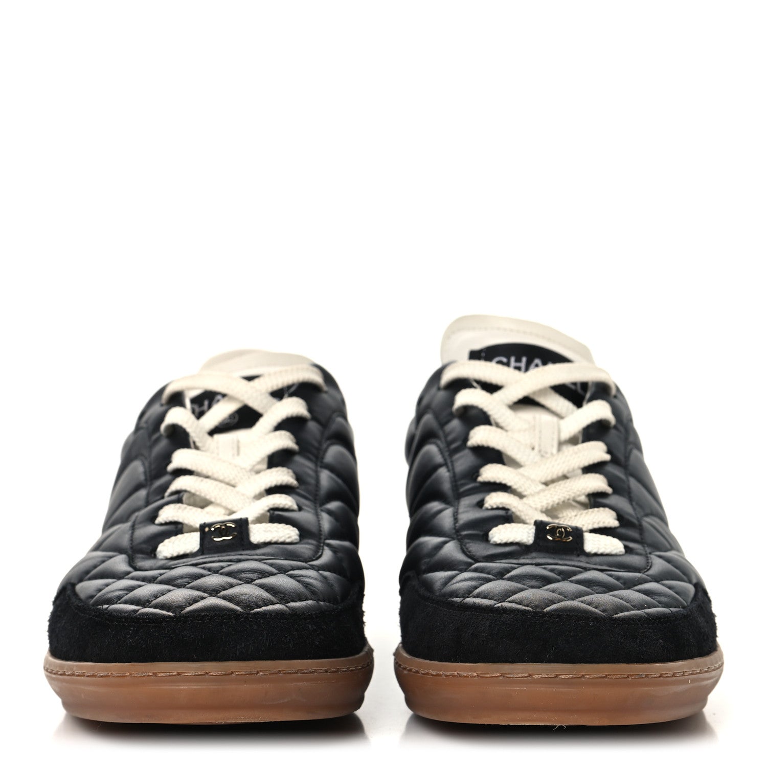 Chanel Suede Calfskin Quilted Sneakers 41 Black 3 of 8