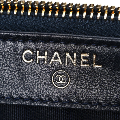 Chanel Canvas Small Deauville Clutch With Chain Navy 6 of 12