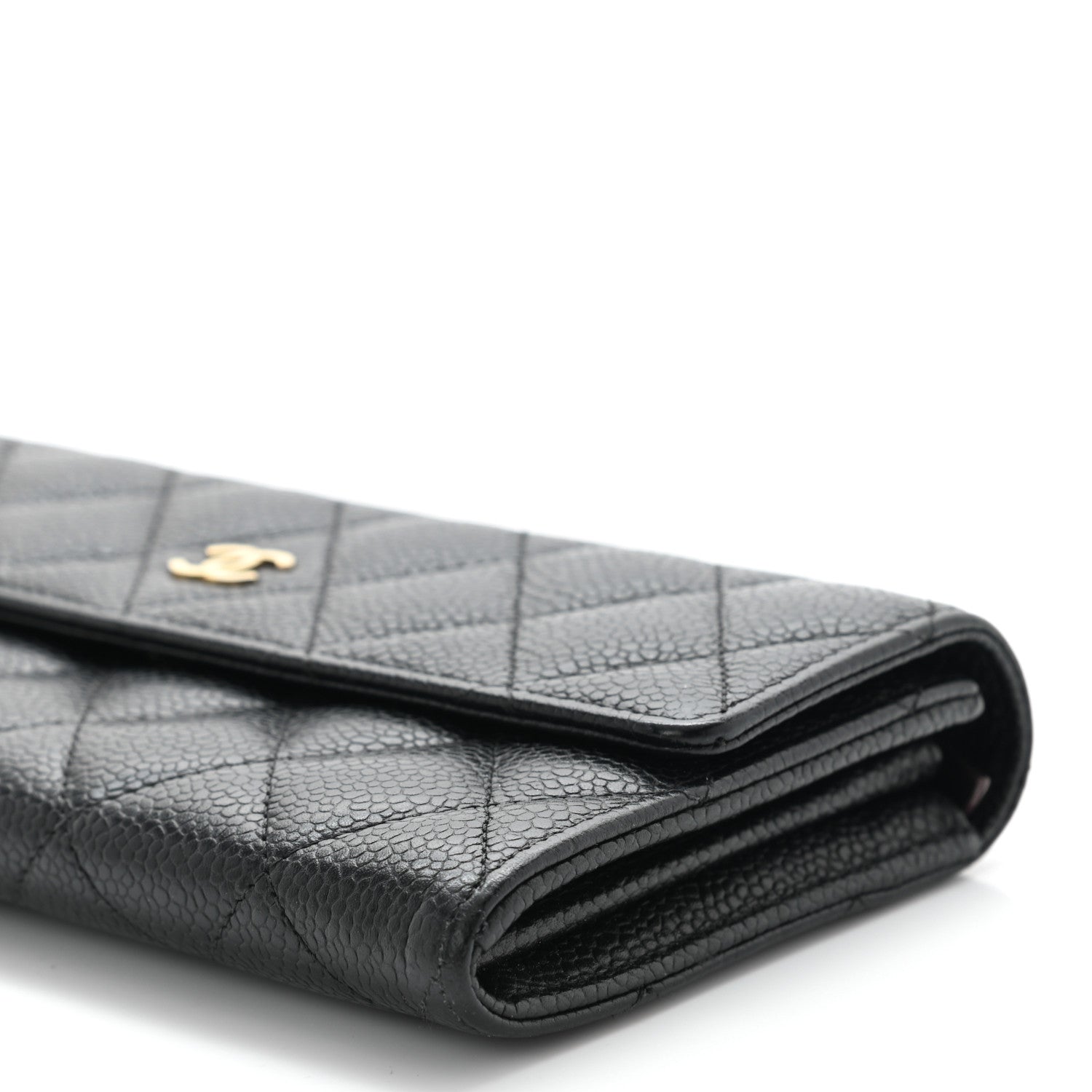 Chanel Caviar Quilted Large Gusset Flap Wallet Black 10 of 10