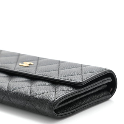 Chanel Caviar Quilted Large Gusset Flap Wallet Black 10 of 10