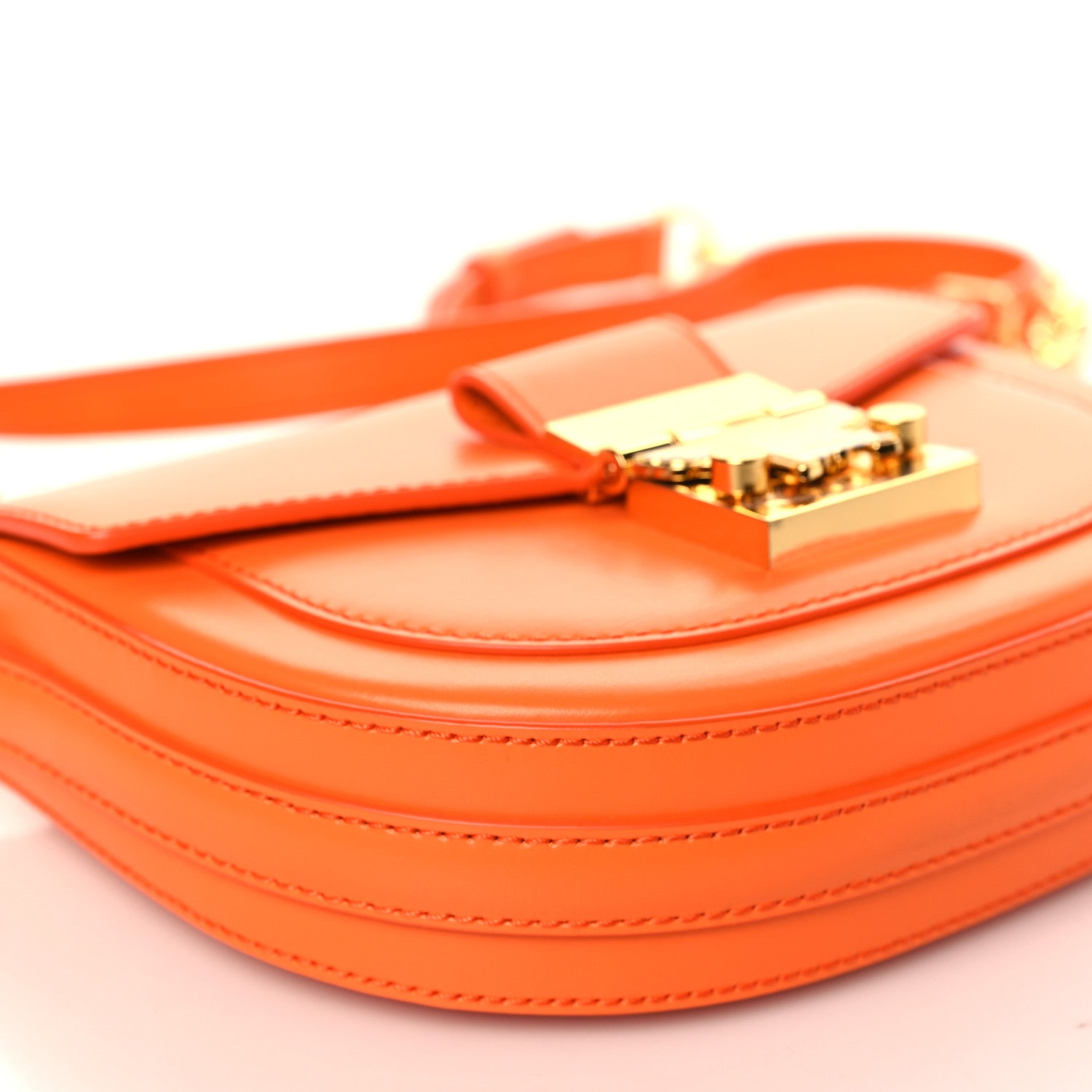 MCM Calfskin Mini Patricia Crossbody Bag Orange 7 of 8