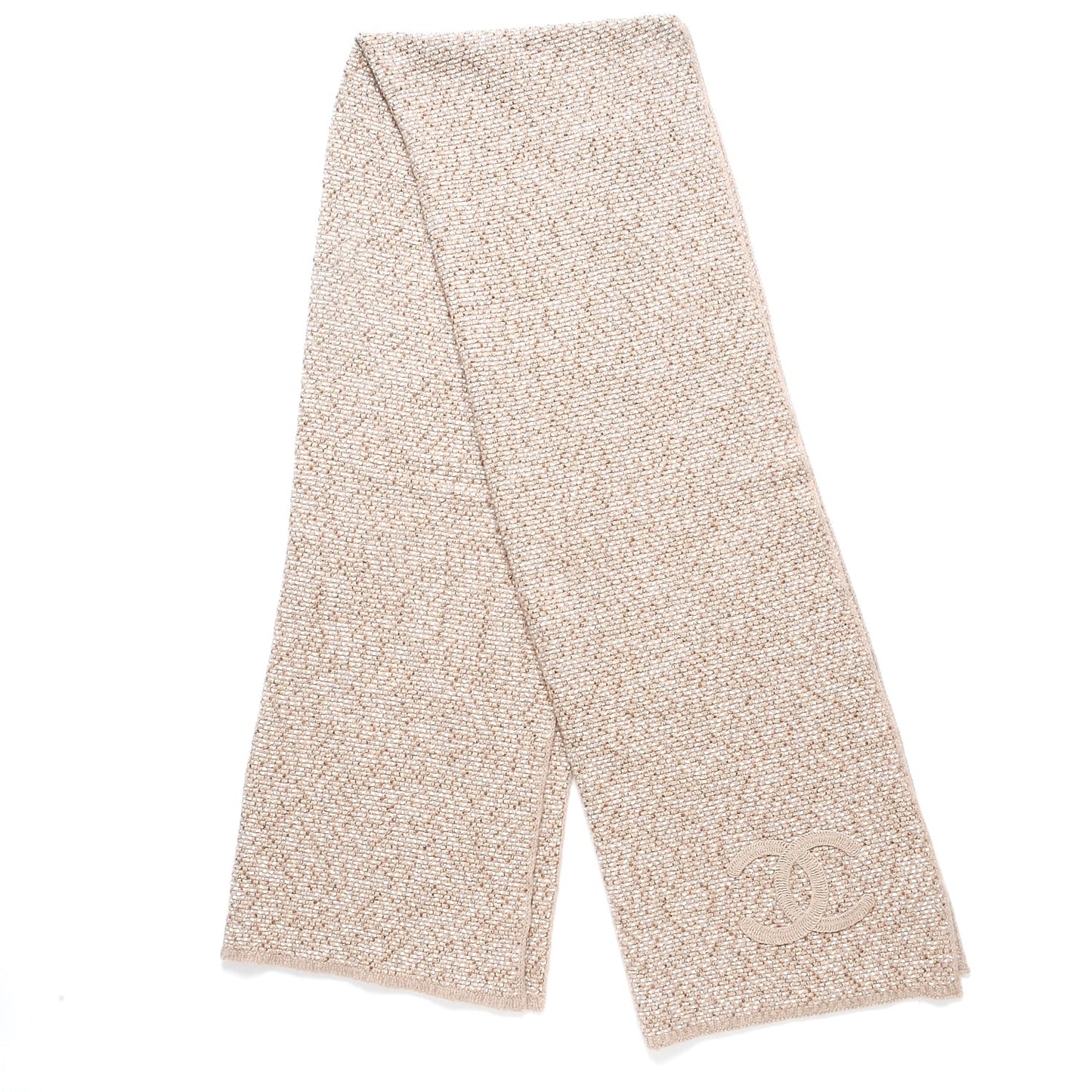 Cotton Cashmere Lurex CC Scarf Beige