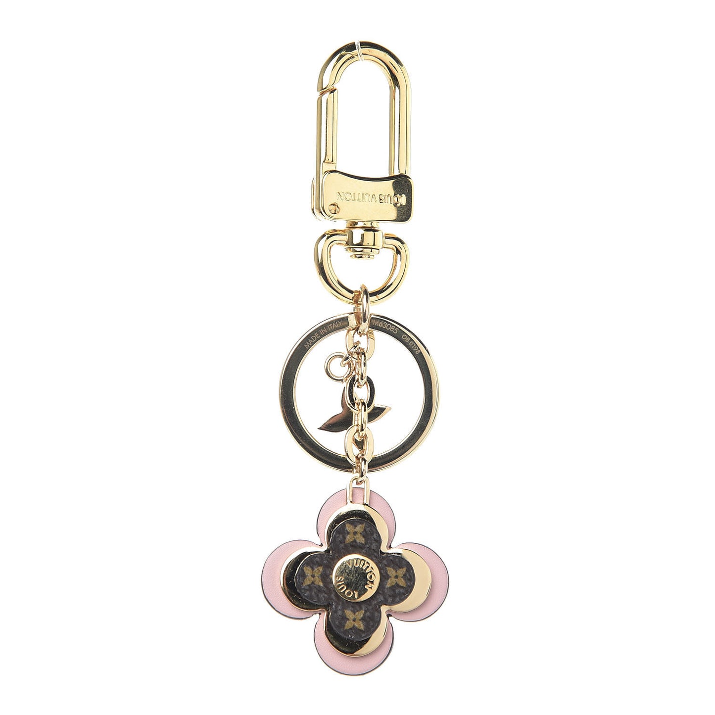Monogram Blooming Flowers BB Bag Charm Key Holder Pink