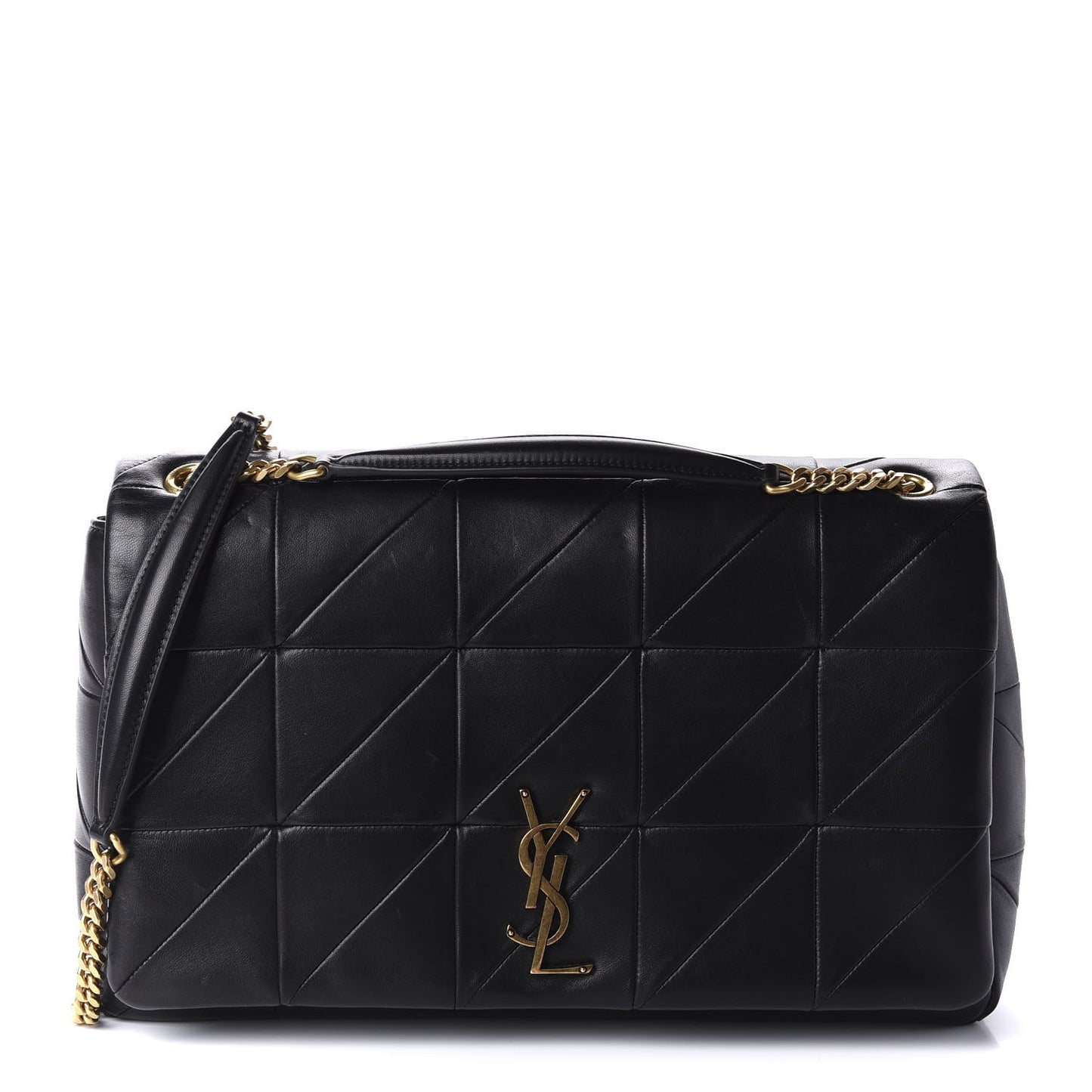 Lambskin Patchwork Monogram Large Jamie Black