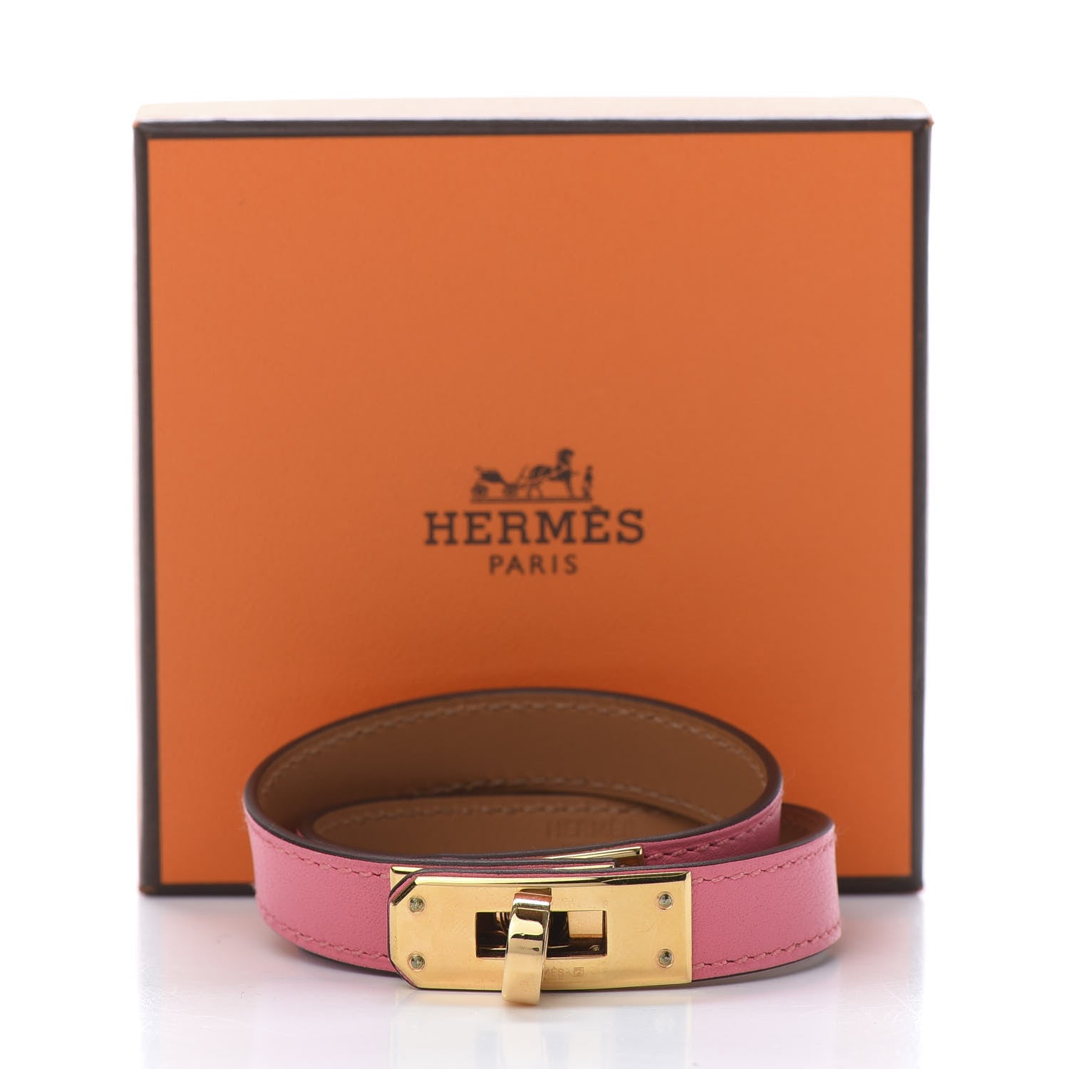 Hermes Swift Kelly Double Tour Bracelet T2 Rose Azalee 6 of 6