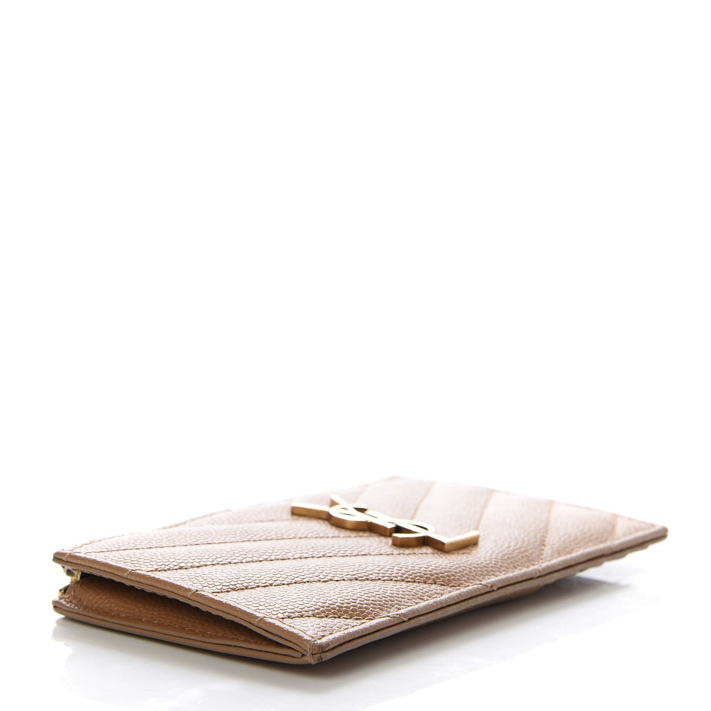 Grain De Poudre Matelasse Chevron Monogram Fragments Zippered Card Case Cork