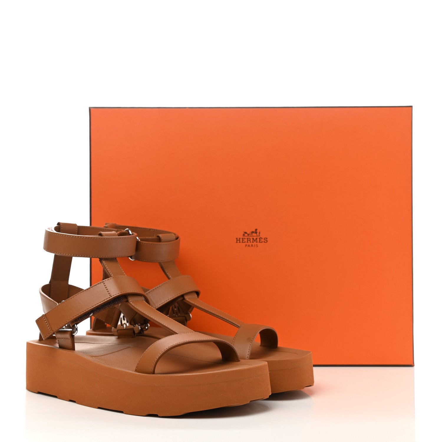 Hermes Calfskin Womens Enid Sandals 38 Naturel 1057250 – FASHIONPHILE