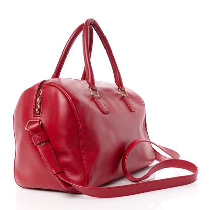 Saint Laurent Calfskin Classic Duffle 6 Red 3 of 13