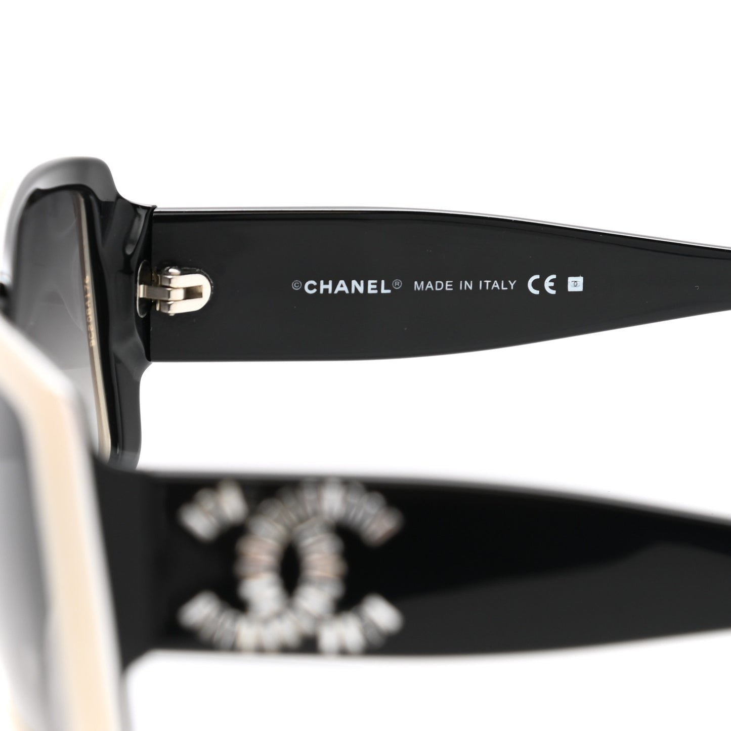 Crystal Baguette CC Sunglasses 5114-B Beige Black