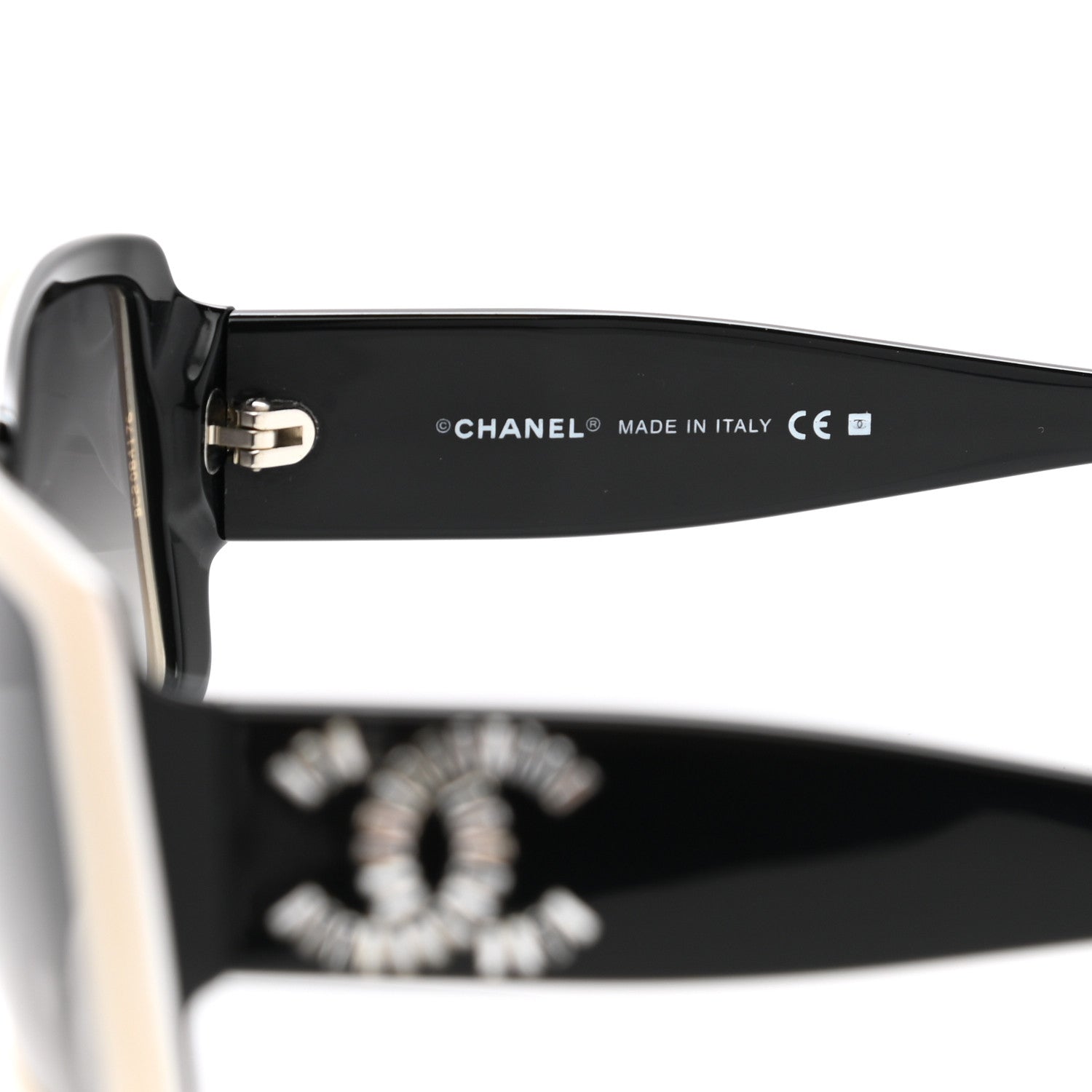 Chanel Crystal Baguette CC Sunglasses 5114-B Beige Black 5 of 9