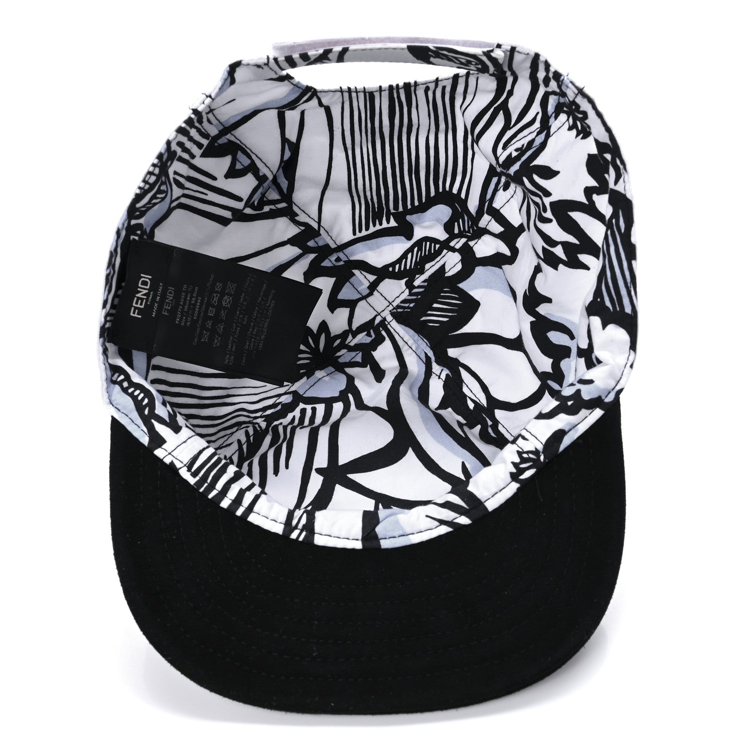 Fendi X JOSHUA VIDES Canvas Reversible Baseball Hat White Black 11 of 13