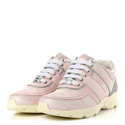 Chanel Canvas Womens Sneakers 39.5 Pink Grey 3 of 11