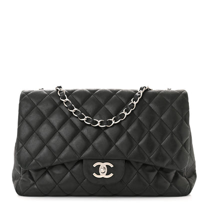Chanel Lambskin Quilted Jumbo Single Flap Black 1 of 15