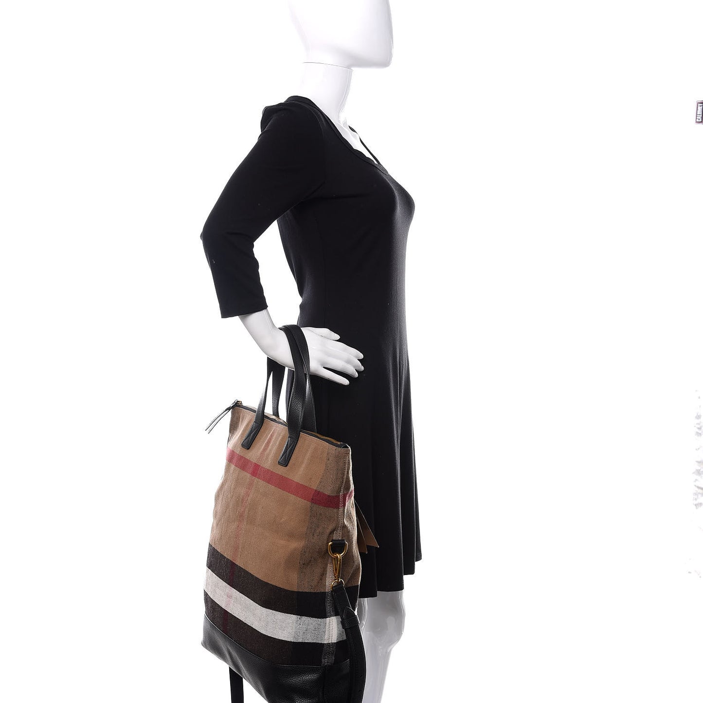 Grainy Calfskin Mega Check Armley Folding Messenger Black