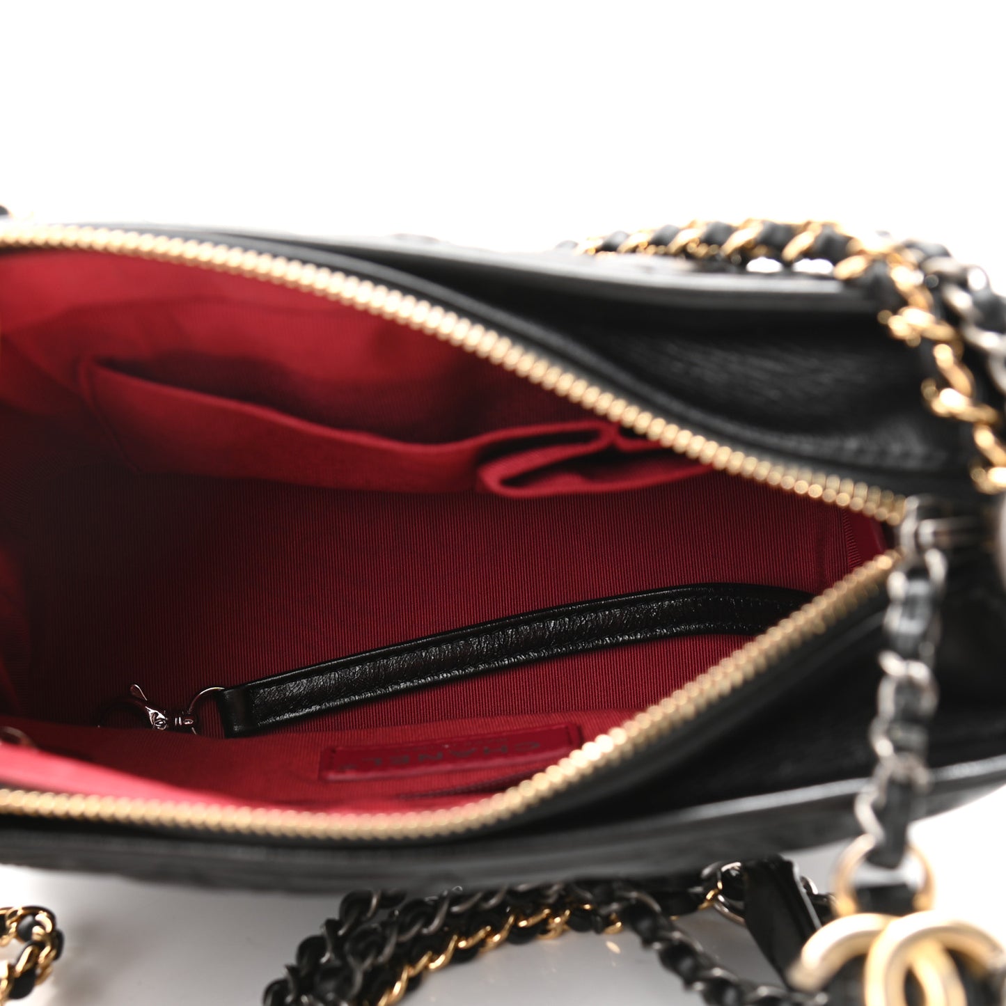 Aged Calfskin Quilted Small Gabrielle Hobo Black