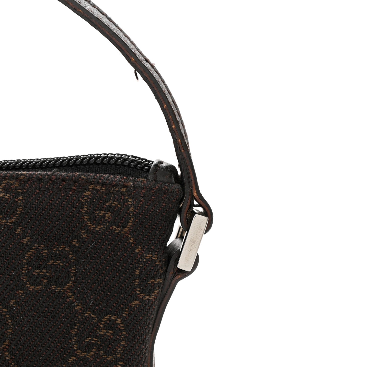Gucci Denim Monogram Boat Pochette Dark Brown 14 of 15