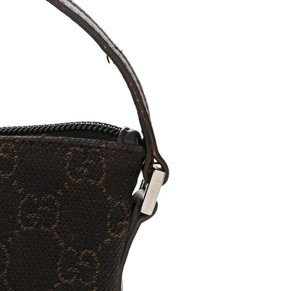 Gucci Denim Monogram Boat Pochette Dark Brown 14 of 15