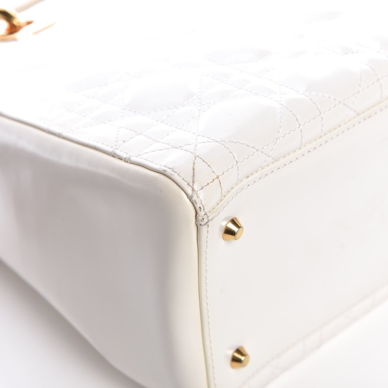 Christian Dior Patent Cannage Medium Lady Dior White 14 of 17