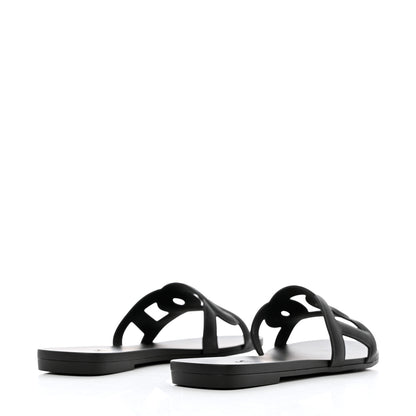 Hermes Rubber Aloha Sandals 39 Black 4 of 10