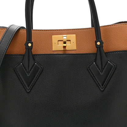 Louis Vuitton Calfskin Monogram On My Side MM Black 7 of 9