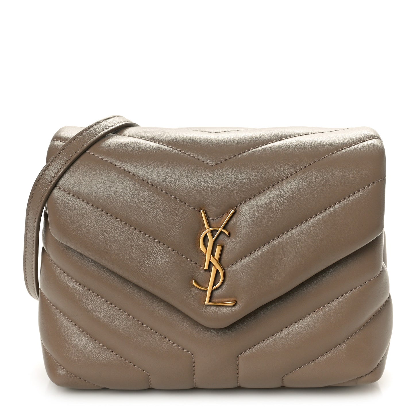Calfskin Y Quilted Monogram Toy Loulou Crossbody Bag Taupe