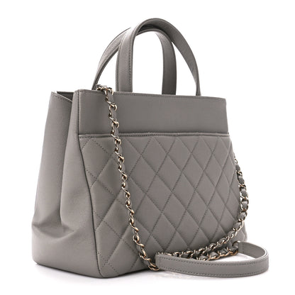 Chanel Caviar Quilted Small Business Affinity Shopping Bag Grey 3 of 13
