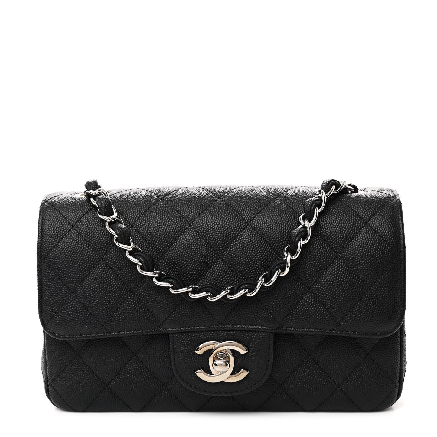 Caviar Quilted Mini Rectangular Flap Black