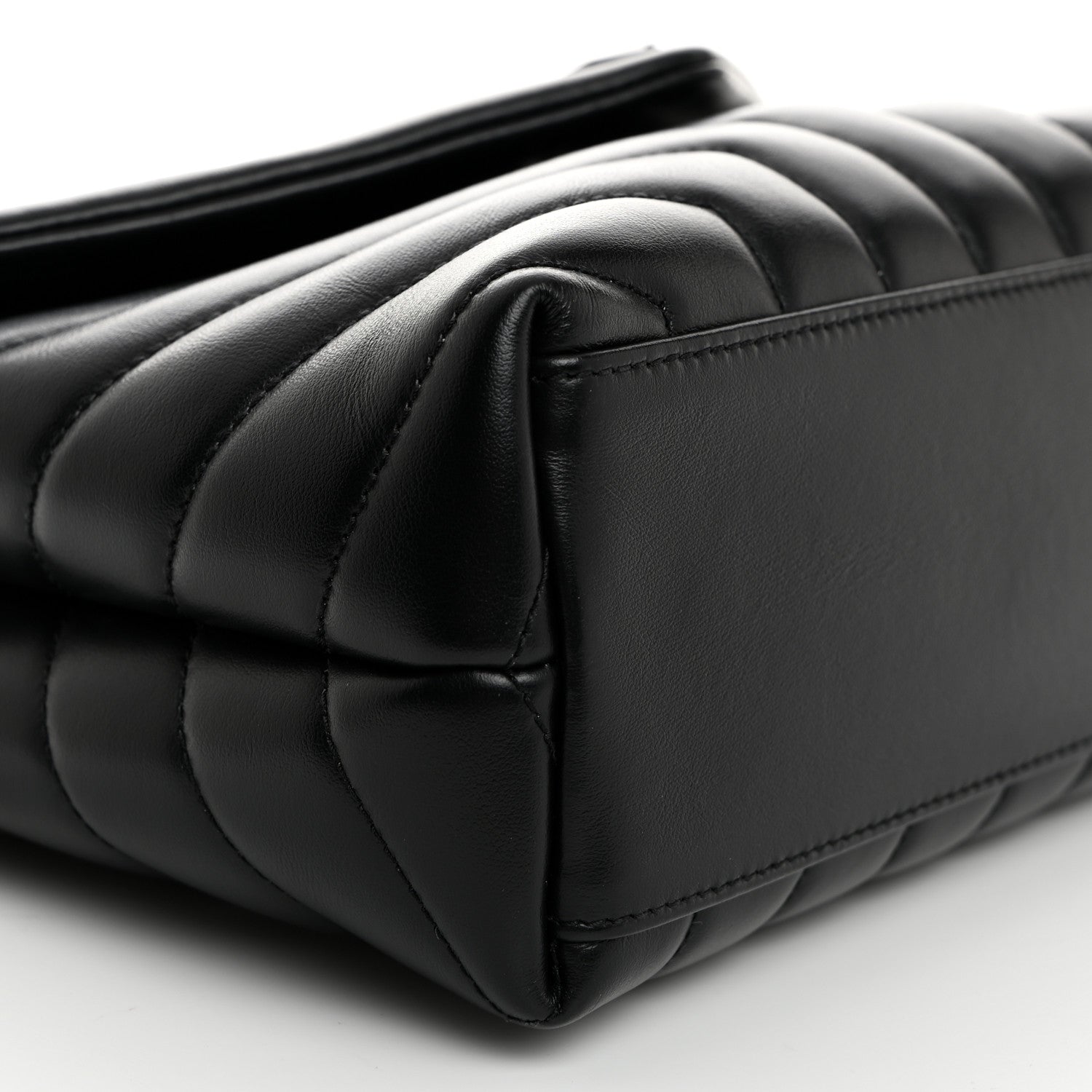 Saint Laurent Calfskin Y Quilted Monogram Monochrome Small Loulou Chain Satchel Black 9 of 10