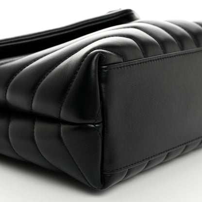 Saint Laurent Calfskin Y Quilted Monogram Monochrome Small Loulou Chain Satchel Black 9 of 10