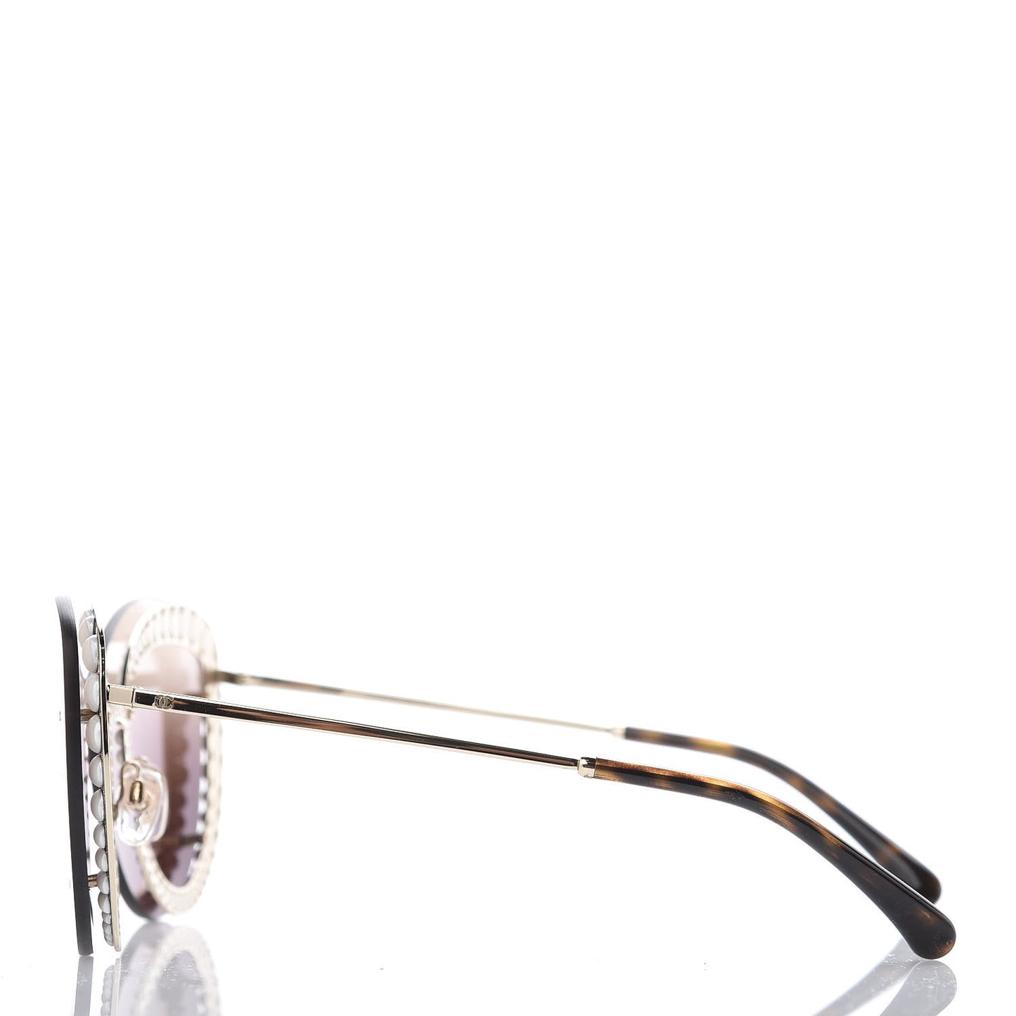 Acetate Metal Pearl Butterfly Sunglasses 4236-H Brown