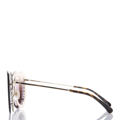Chanel Acetate Metal Pearl Butterfly Sunglasses 4236-H Brown 3 of 9