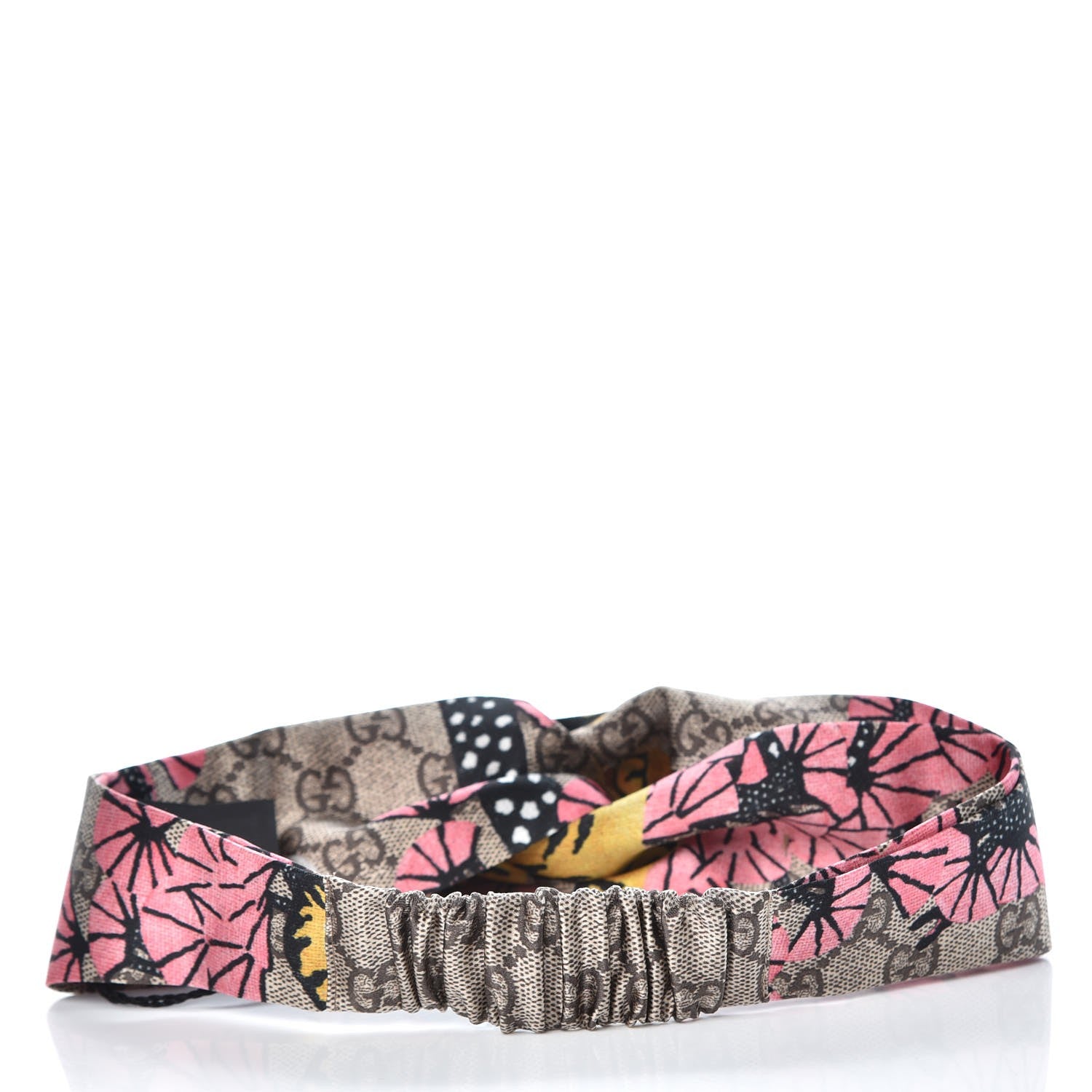 Gucci Silk Monogram Bengal Tiger Print Duchesse Headband Pink 4 of 7