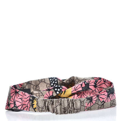 Gucci Silk Monogram Bengal Tiger Print Duchesse Headband Pink 4 of 7