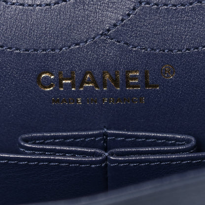 Chanel Crumpled Calfskin Chevron Quilted 2.55 Reissue 226 Navy Blue 6 of 13