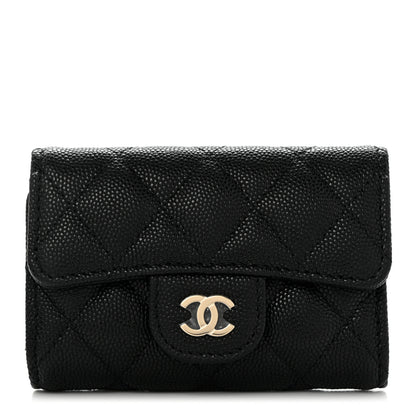 Chanel Caviar Quilted Classic 4 Key Holder Wallet Black 1 of 9