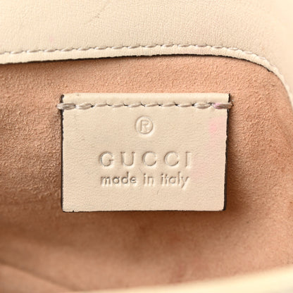 Gucci Calfskin Matelasse Super Mini GG Marmont Shoulder Bag White 6 of 17