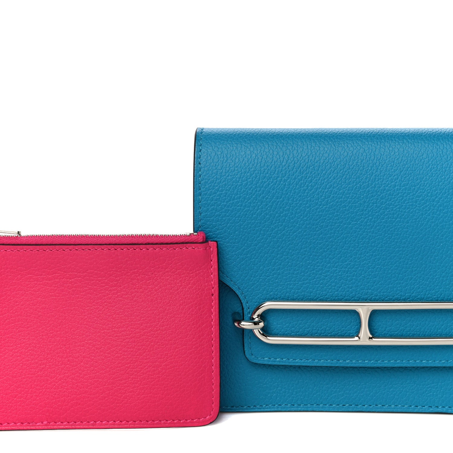 Hermes Evercolor Verso Roulis Slim Wallet Bleu Frida Rose Mexico 14 of 15