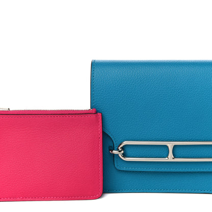 Hermes Evercolor Verso Roulis Slim Wallet Bleu Frida Rose Mexico 14 of 15