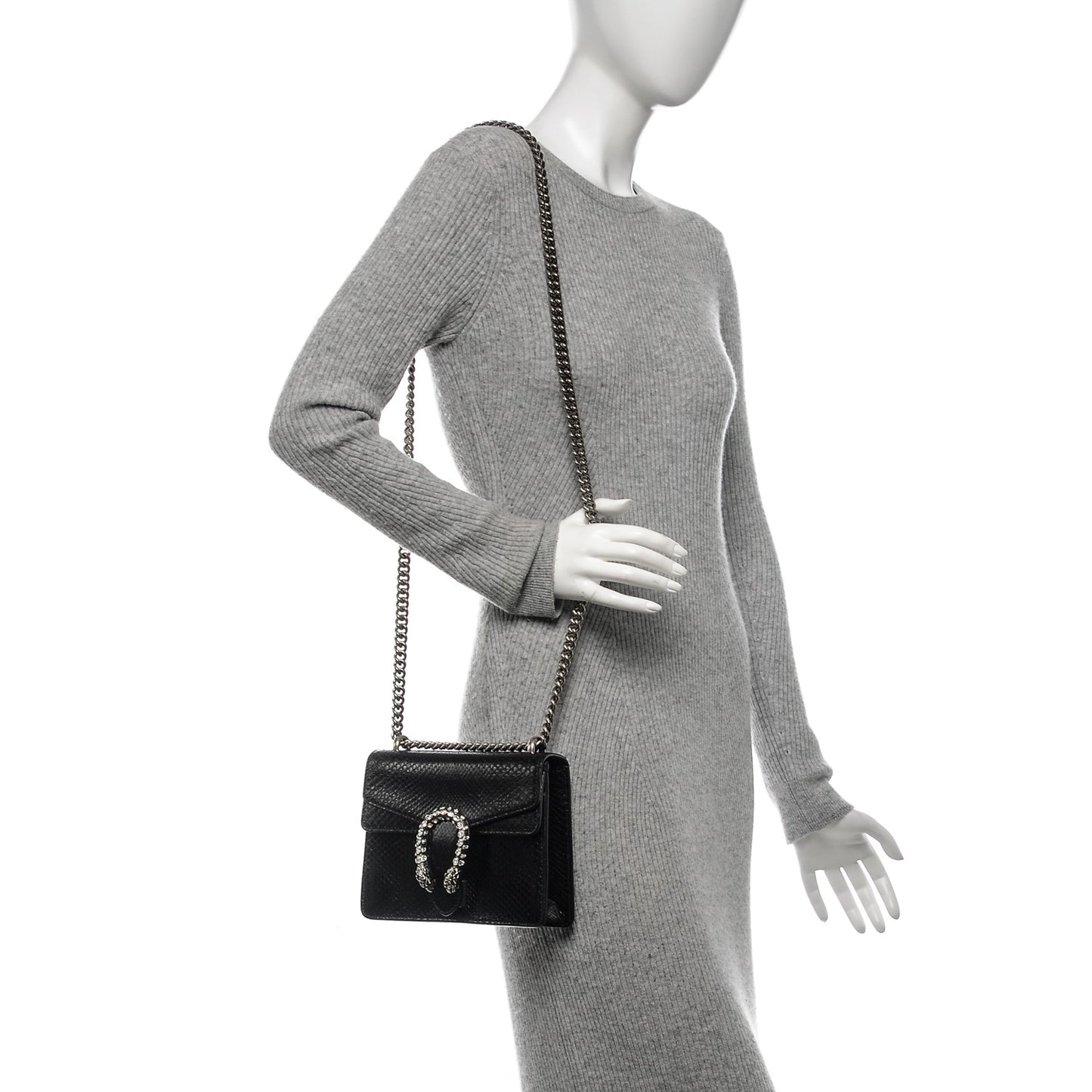Python Mini Dionysus Shoulder Bag Black