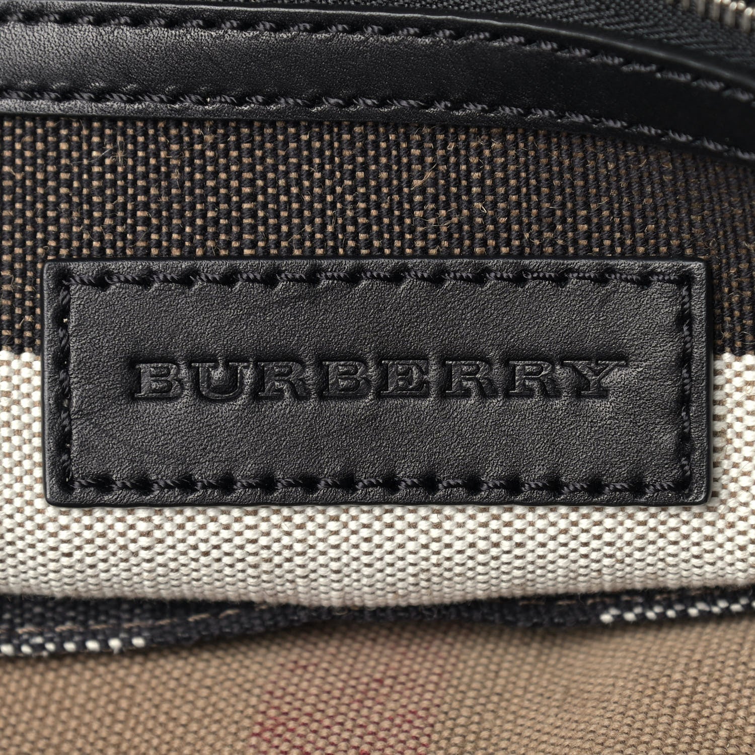 Burberry Canvas Mega Check Medium Ashby Hobo Black 6 of 12