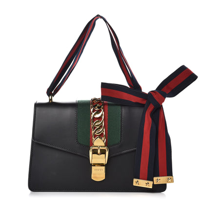 Gucci Calfskin Small Sylvie Shoulder Bag Black 1 of 11