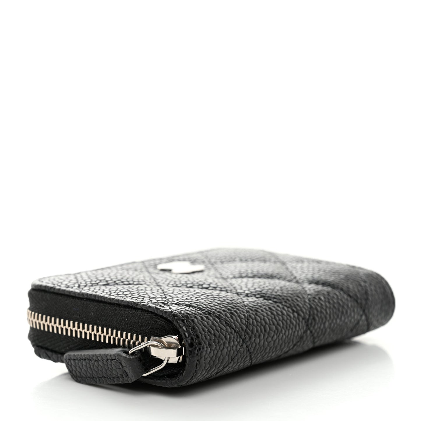 Caviar Quilted Classic Zipped Coin Purse Black