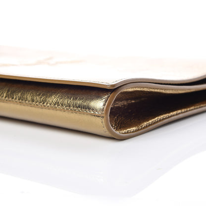 Saint Laurent Metallic Calfskin Monogram Large Belle De Jour Clutch Gold 6 of 11