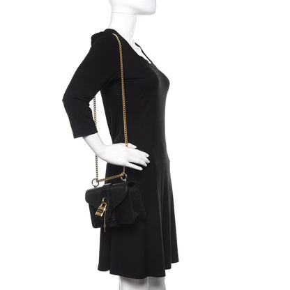 Chloe Shiny Goatskin Calfskin Mini Aby Chain Shoulder Bag Black 2 of 9