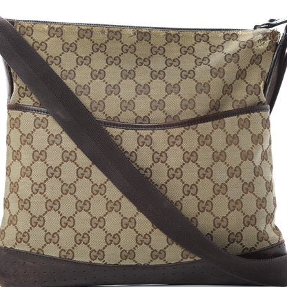 Gucci Monogram Calfskin Perforated Medium Flat Messenger Bag Dark Brown 8 of 18